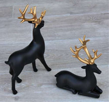 Load image into Gallery viewer, Lucky Sitting and Standing Deer Artefact for Stylish Shelf and Desktop Decor (2 piece set)