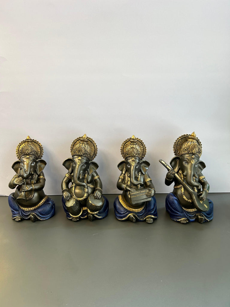 God Idol 
Lord Ganesha Idol 
4 Piece Set Of Lord Ganesha Idol in Blue Colour