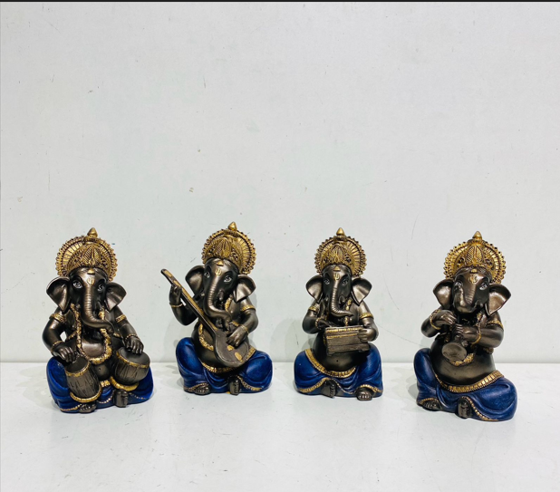 Lord Ganesha Idol 
4 piece set Lord Ganesha Idol in Blue Colour
God Idol