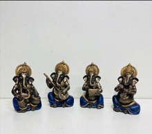 Load image into Gallery viewer, Lord Ganesha Idol 
4 piece set Lord Ganesha Idol in Blue Colour
God Idol
