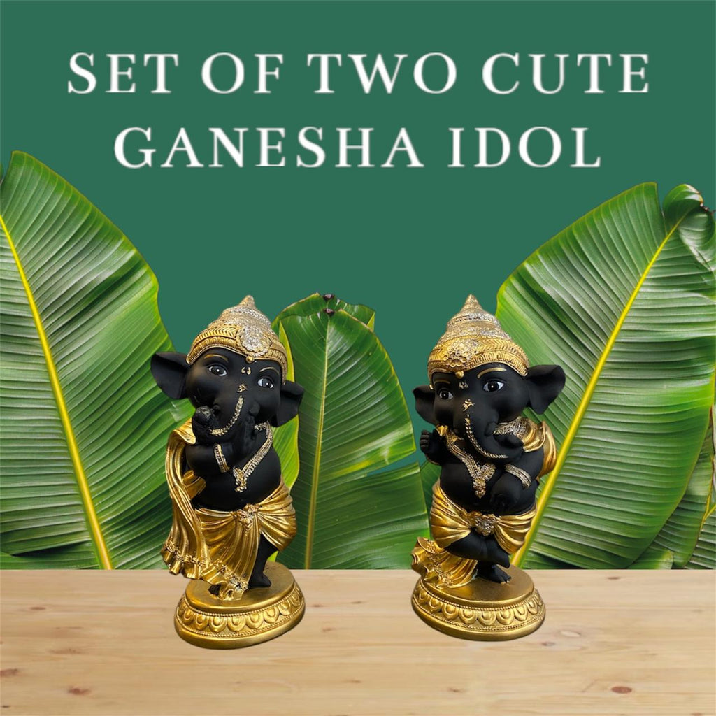 Collection of 2 Divine Duo: Golden Ganesha Blessings