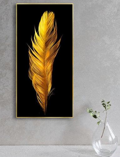 A Yellow Feather in the Wind Canva Print Painting