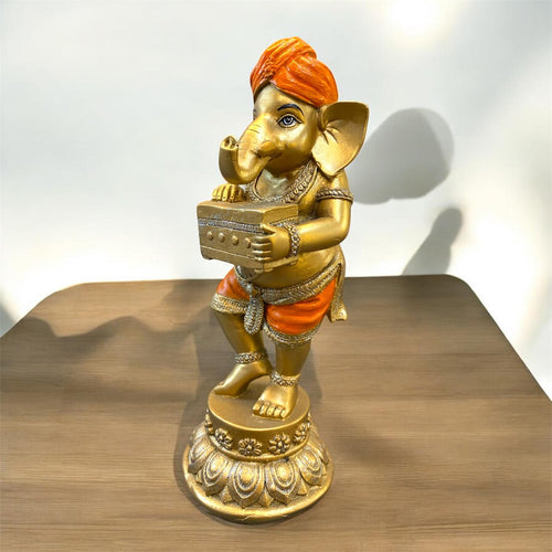 Cute Mini Lord Ganesh with Harmonium