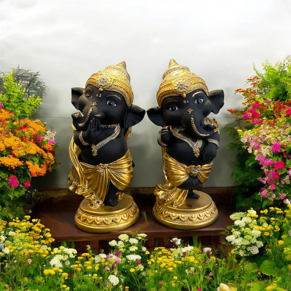 Collection of 2 Divine Duo: Golden Ganesha Blessings