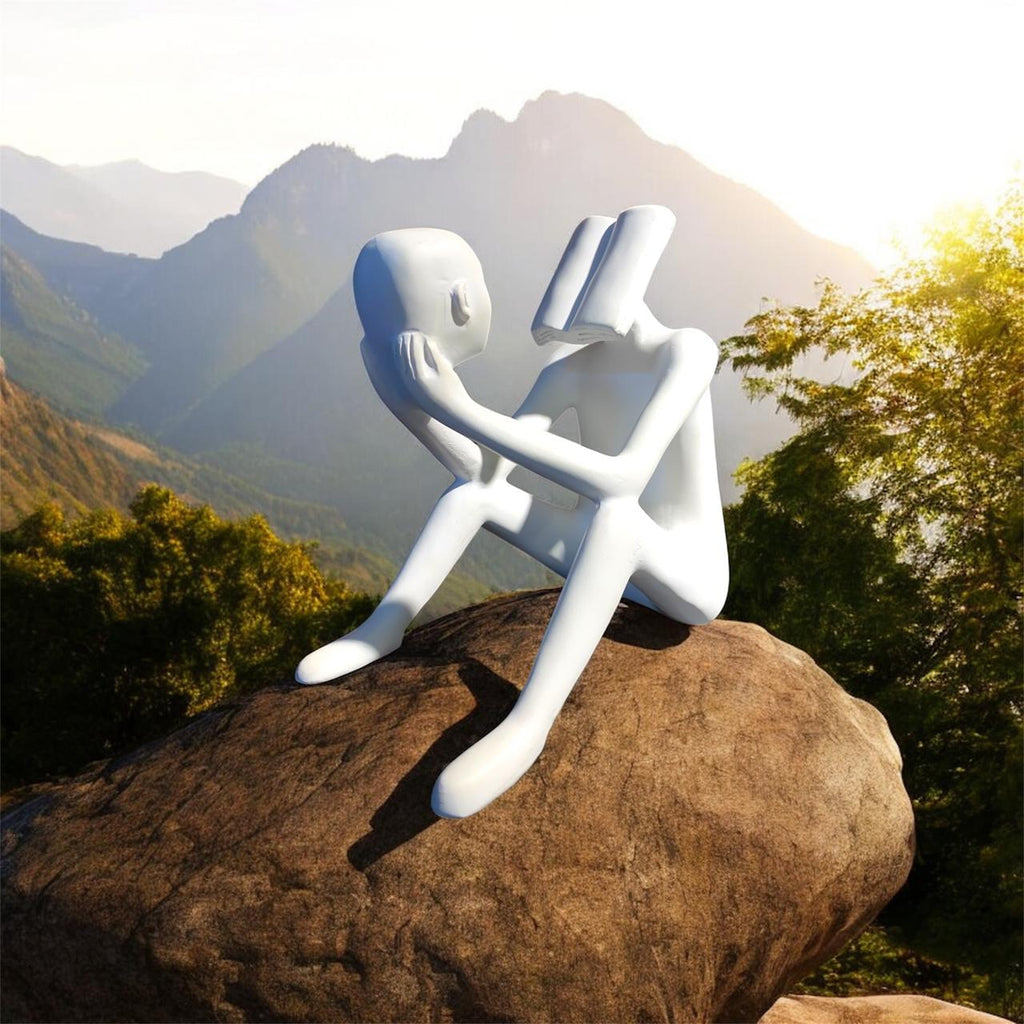 Abstract Man Reading Book Artefact Ideal for Living Room, Home, and Office