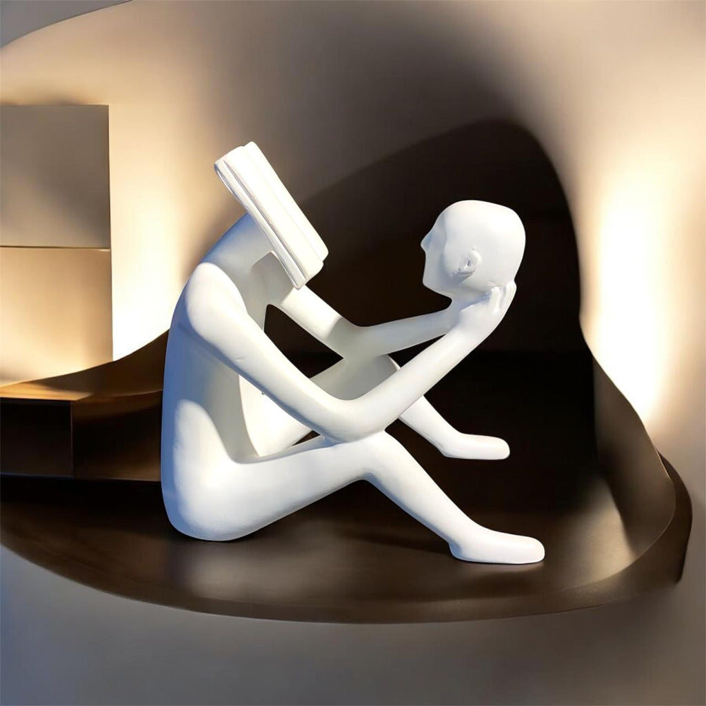 Abstract Man Reading Book Artefact Ideal for Living Room, Home, and Office