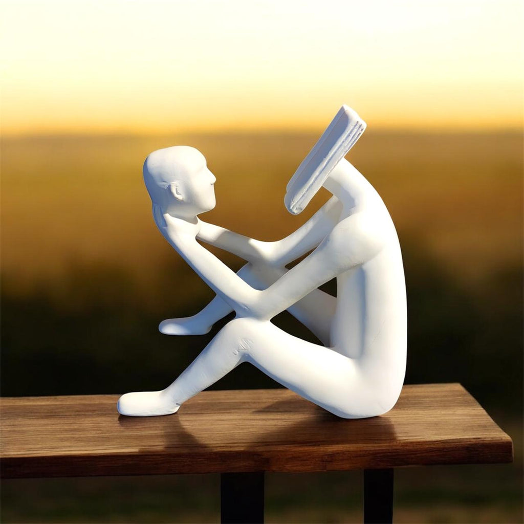 Abstract Man Reading Book Artefact Ideal for Living Room, Home, and Office