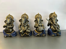 Load image into Gallery viewer, Elegant Design Lord Ganesha Idol 
Ganesha Murti 
4 Piece Set Of Lord Ganesha Idol in Blue Colour