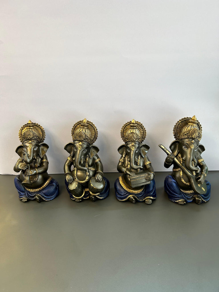 Elegant Design Lord Ganesha Idol 
4 Piece Set Of Lord Ganesha Idol in Blue Colour
Ganesha Idol