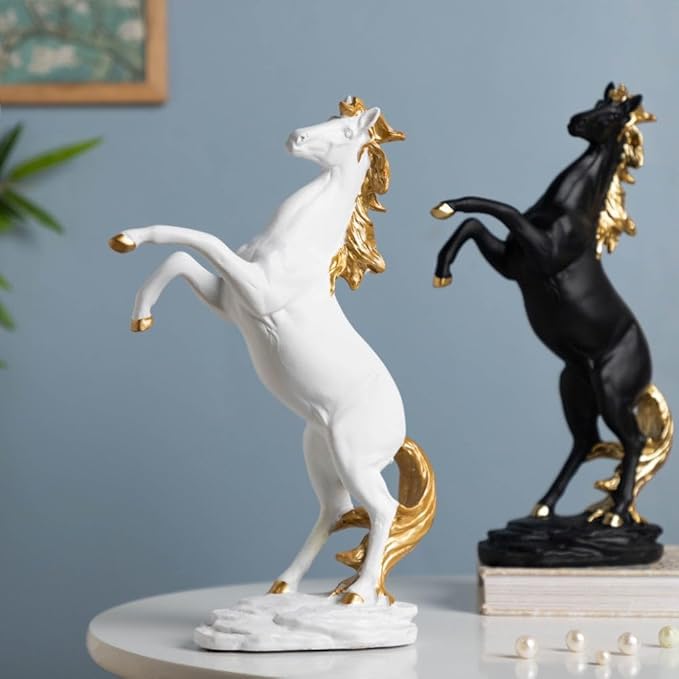 Black Horse Artefact Showpiece For Home and Office Decor