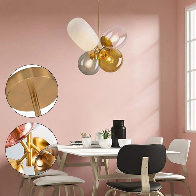 Modern Colored Glass Ball Chandelier – LED Pendant Light