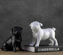 Load image into Gallery viewer, Black and White Pug Dog Figurines (Set)