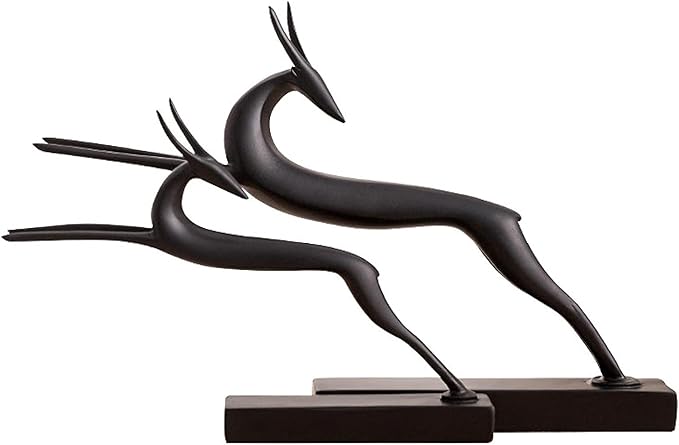 Abstract Unique Statue Sculpture Creative Small Deer Figurines for Home Decor and Desktop Accent