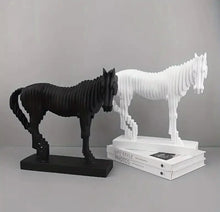 Load image into Gallery viewer, Abstract Bella Horse Figurine White and Black Elegance