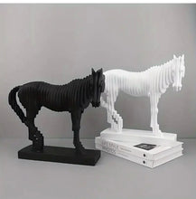 Load image into Gallery viewer, Abstract Bella Horse Figurine White and Black Elegance