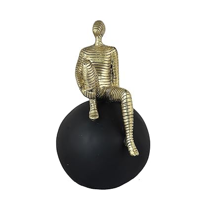 Golden Abstract Figure Ideal for Home Décor and Office Table Decoration