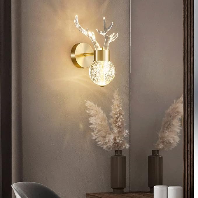 Blissbells Gold Metal Wall Light for Drawing Room