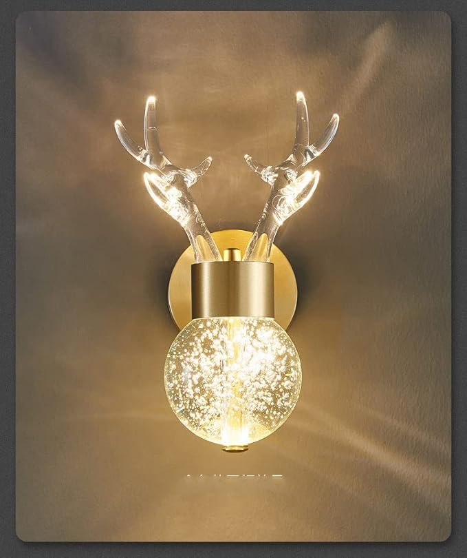 Blissbells Gold Metal Wall Light for Drawing Room