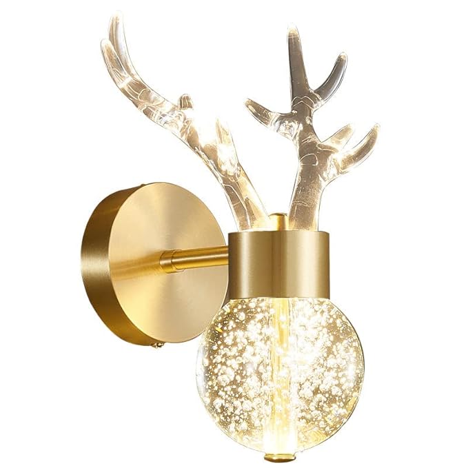 Blissbells Gold Metal Wall Light for Drawing Room