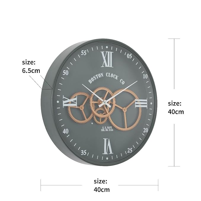 Delightful Decor Real Moving Gear Modern Design Wall Clock