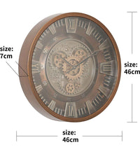 Load image into Gallery viewer, Non-Ticking Gear-Driven Copper Metal Wall Clock