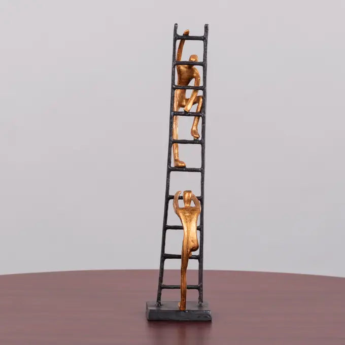 Abstract Sculpture: Stairs Thinker Figurine for Creative Shelf, Office, and Home Decor