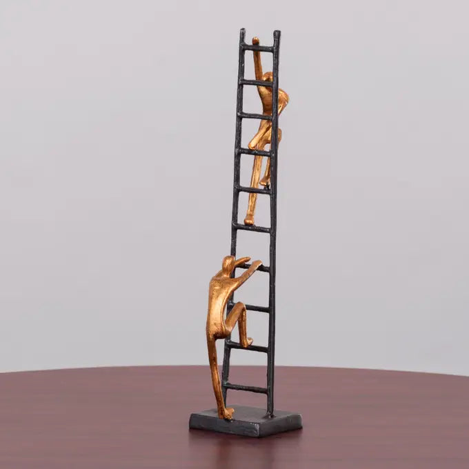 Abstract Sculpture: Stairs Thinker Figurine for Creative Shelf, Office, and Home Decor