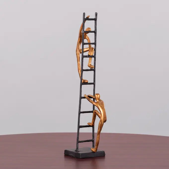 Abstract Sculpture: Stairs Thinker Figurine for Creative Shelf, Office, and Home Decor