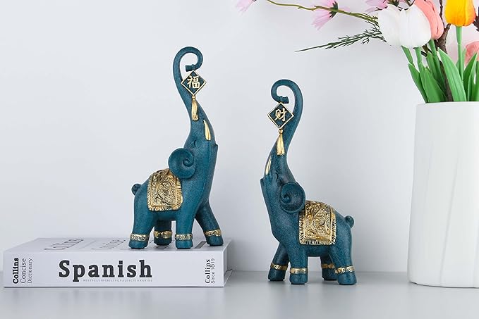 Elephant Statue for Home Decor Desk and Living Room, Dining Room, Bedroom, and Office