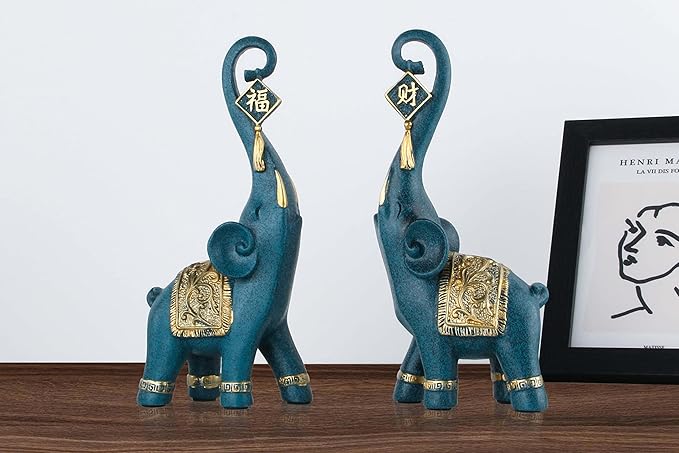 Elephant Statue for Home Decor Desk and Living Room, Dining Room, Bedroom, and Office