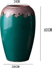 Load image into Gallery viewer, Bodenvase Dark Green Ceramic Vase Retro Cylindrical Design