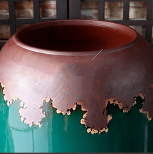 Load image into Gallery viewer, Bodenvase Dark Green Ceramic Vase Retro Cylindrical Design