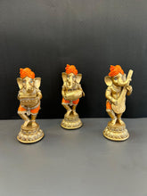 Load image into Gallery viewer, Set of 3 Gold Lord Ganesha Idols Divine Collection for Spiritual Blessings (Set)