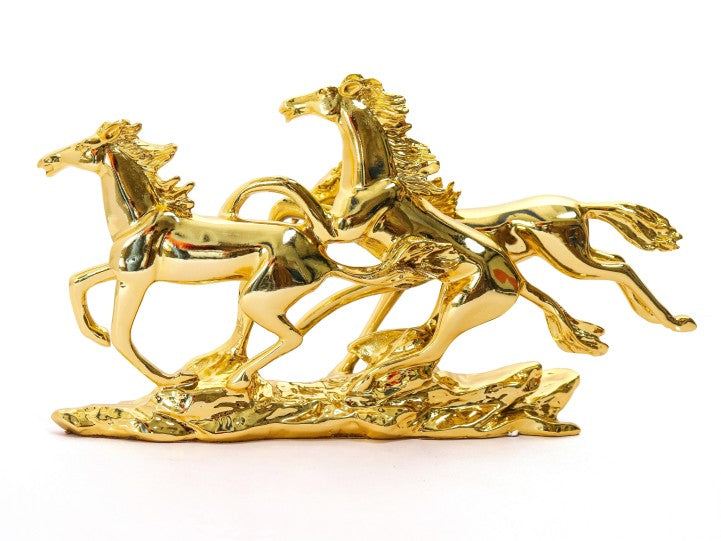 Gold Horse Artefact Elegant Decoration for Sophisticated Interiors (set)