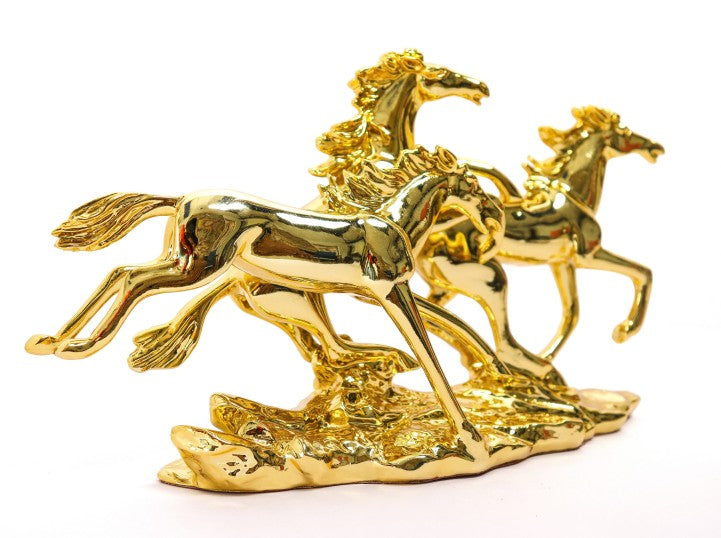 Gold Horse Artefact Elegant Decoration for Sophisticated Interiors (set)