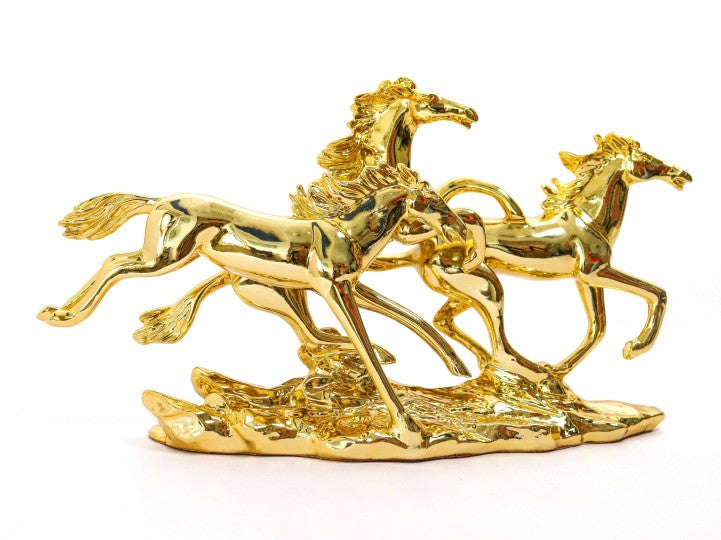 Gold Horse Artefact Elegant Decoration for Sophisticated Interiors (set)