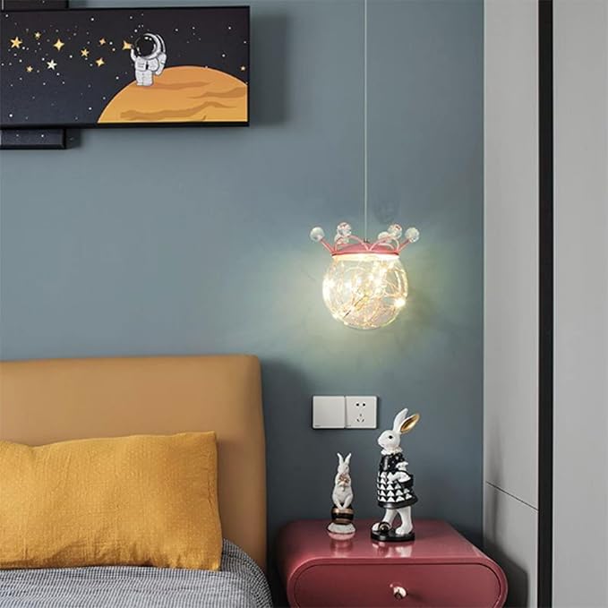 Star Crystal Chandelier - Simple Luxury LED Crystal Light for Bedroom Bedside