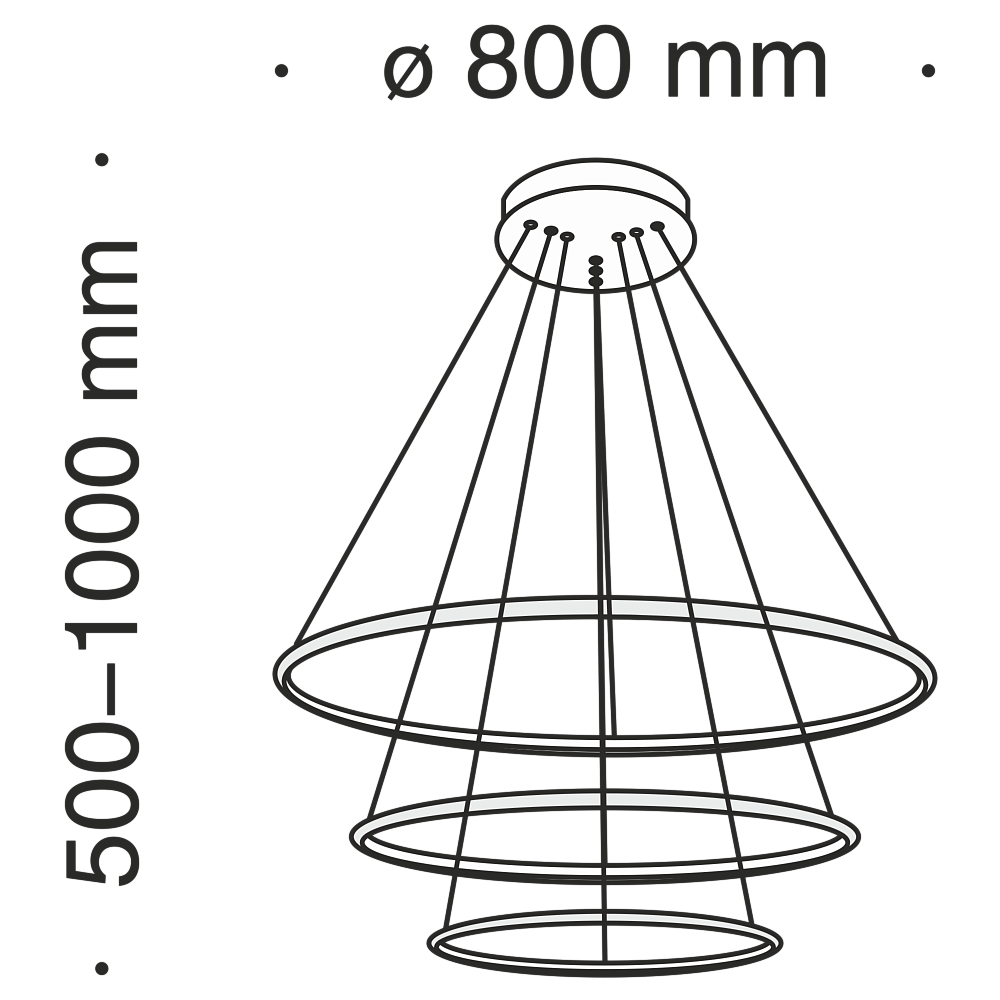 Modern LED Chandelier – 3-Ring Hanging Suspension Lamp