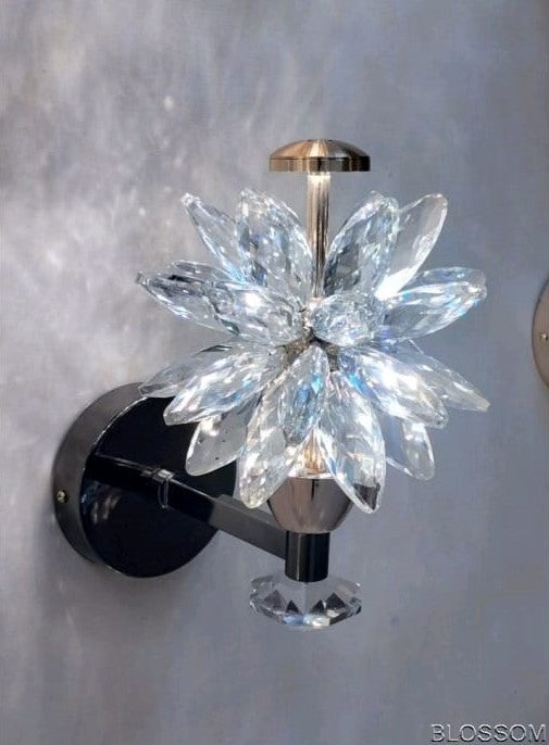 Elegant Crystal Flower Wall Mount Luxurious Decor Accent for Any Room