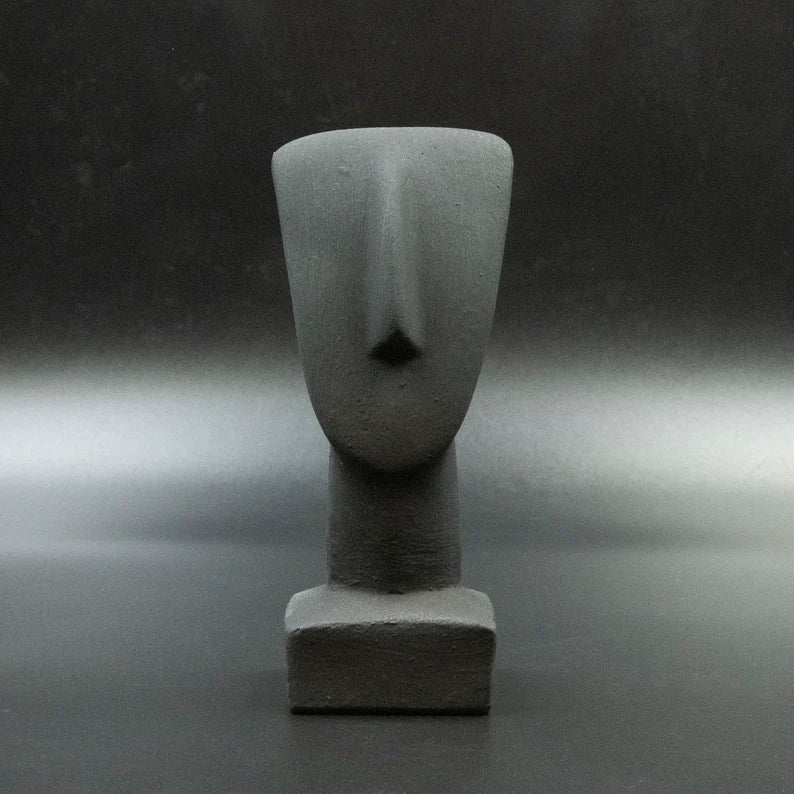 Ancient Cycladic Figurine Head Small Abstract Greek Art Sculpture