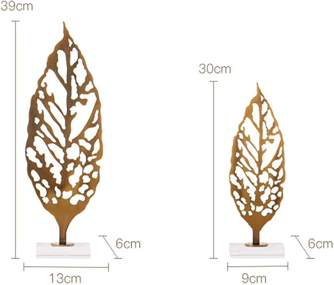 Glass Tree Leaf Metal Decoration Perfect for TV Stands, Living Rooms, and More (set)