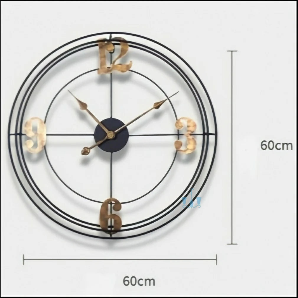 Dapper Modern Retro Black and Gold Wall Clock