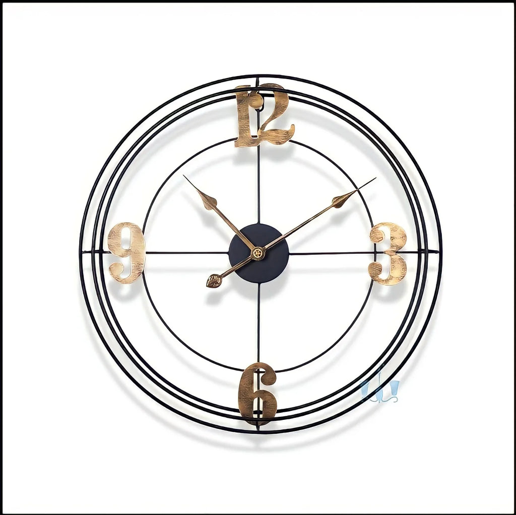 Dapper Modern Retro Black and Gold Wall Clock