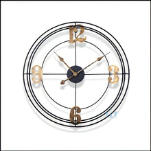 Load image into Gallery viewer, Dapper Modern Retro Black and Gold Wall Clock