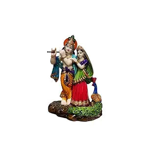 Radha Krishna with Peacock Polyresin Statue - Home Decor Idol