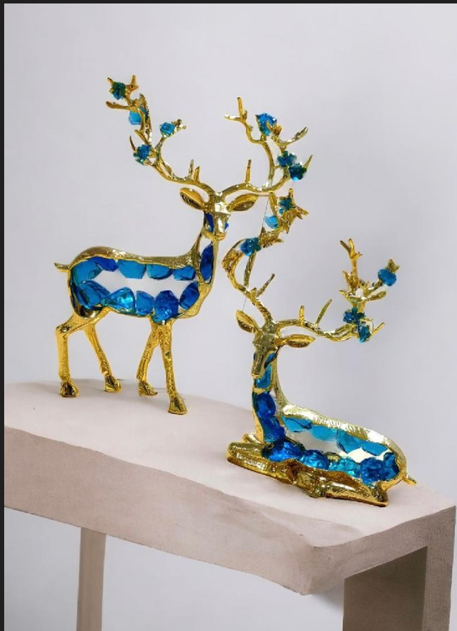 Blue and Gold Deer Artifact