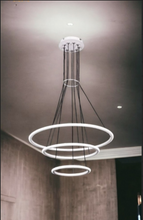 Load image into Gallery viewer, Modern LED Chandelier – 3-Ring Hanging Suspension Lamp