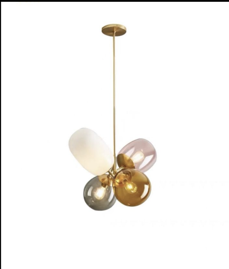 Modern Colored Glass Ball Chandelier – LED Pendant Light