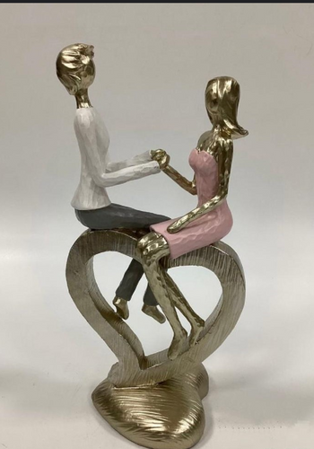 Trends Home Decor Lovely Heart Shape Couple Showpiece for Living Room and Home Decor