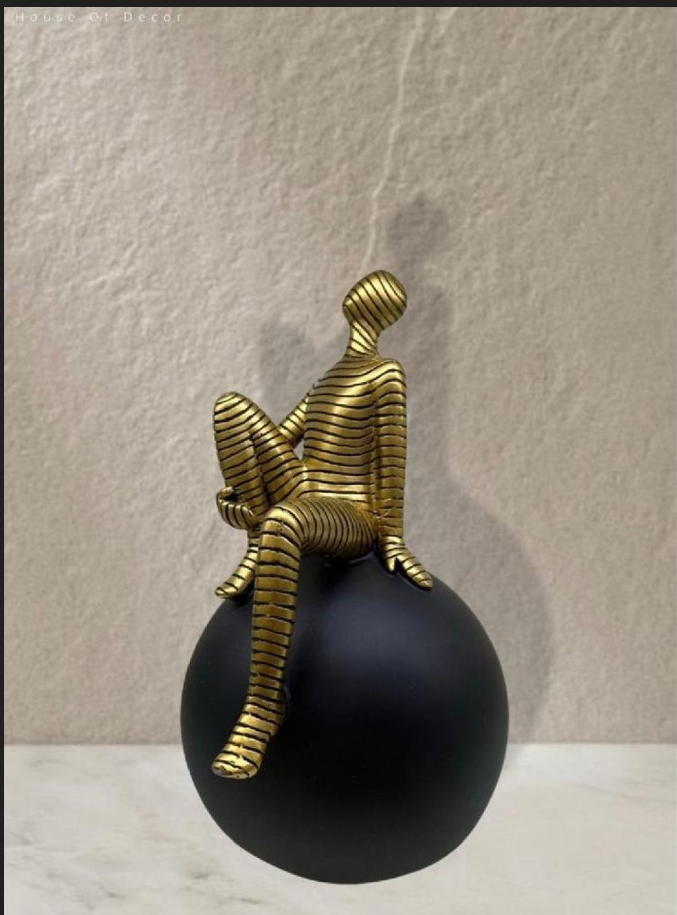 Golden Abstract Figure Ideal for Home Décor and Office Table Decoration